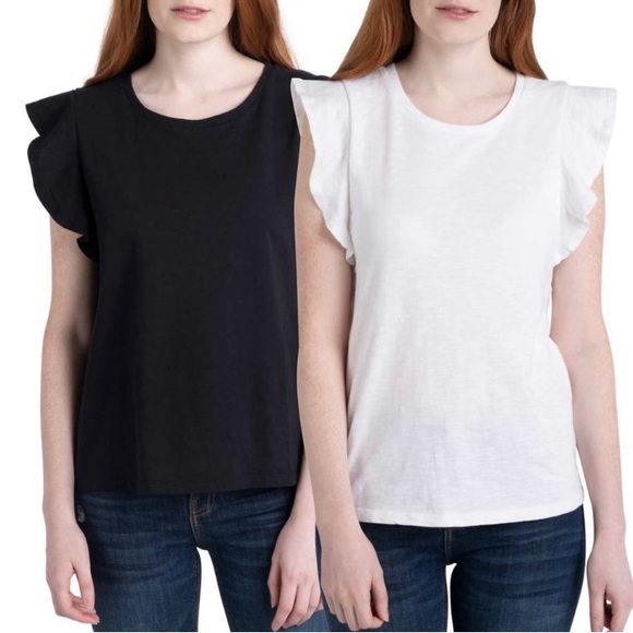 Ecothreads 2 pack short sleeve flutter tee - 100% organic - Picture 1 of 6